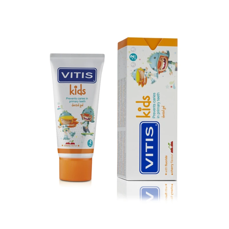 14188728.webp VITIS Kids Gel – gel dentar cu 1000 ppm fluor pentru copii, gust cireșe | DENTAID - imagine 1